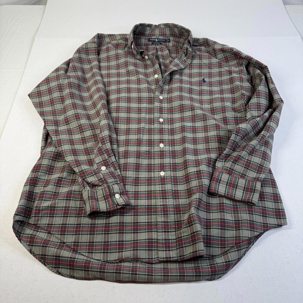 Ralph Lauren Men’s Brown And Red Stripe Size M Button Up